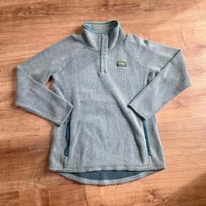 LL BEAN WOMENS TUMBLED SHERPA QUARTER‎ SNAP FLEECE PULLOVER POPOVER $89 OUTDOOR